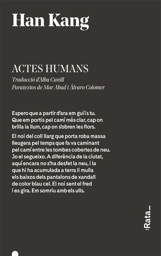 ACTES HUMANS | 9788416738359 | HAN KANG | Libreria Geli - Librería Online de Girona - Comprar libros en catalán y castellano