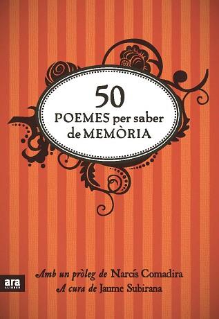 50 POEMES PER SABER DE MEMORIA | 9788492907861 | SUBIRANA,JAUME | Llibreria Geli - Llibreria Online de Girona - Comprar llibres en català i castellà