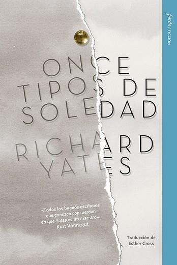 ONCE TIPOS DE SOLEDAD | 9788412888904 | YATES, RICHARD | Llibreria Geli - Llibreria Online de Girona - Comprar llibres en català i castellà