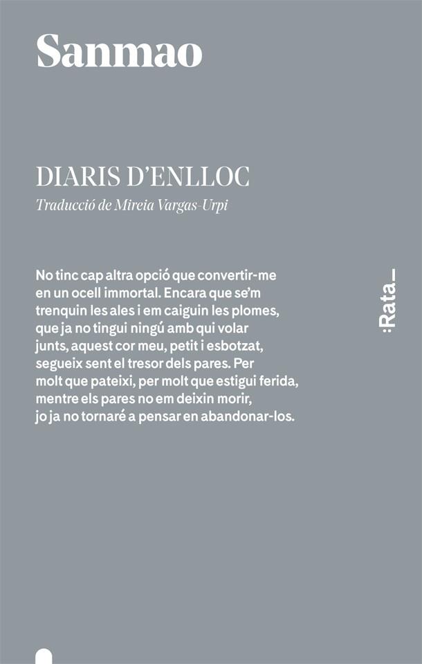 DIARIS D'ENLLOC | 9788416738069 | SANMAO | Libreria Geli - Librería Online de Girona - Comprar libros en catalán y castellano