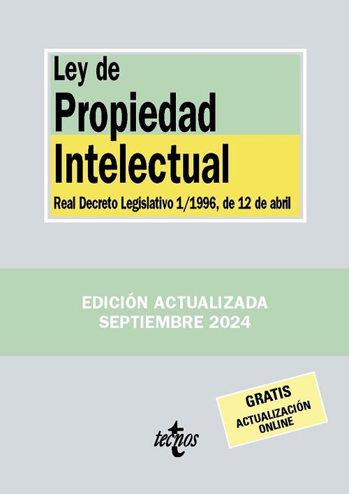 LEY DE PROPIEDAD INTELECTUAL(6ª EDICIÓN 2024) | 9788430991051 | Llibreria Geli - Llibreria Online de Girona - Comprar llibres en català i castellà