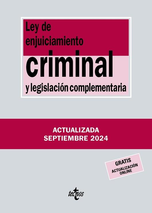 LEY DE ENJUICIAMIENTO CRIMINAL Y LEGISLACIÓN COMPLEMENTARIA(41ª EDICIÓN 2024) | 9788430990986 | Llibreria Geli - Llibreria Online de Girona - Comprar llibres en català i castellà