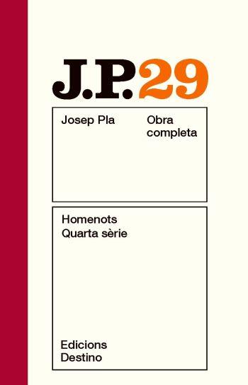 OBRA COMPLETA JOSEP PLA-29.HOMENOTS(QUARTA SERIE) | 9788497101691 | PLA,JOSEP | Llibreria Geli - Llibreria Online de Girona - Comprar llibres en català i castellà