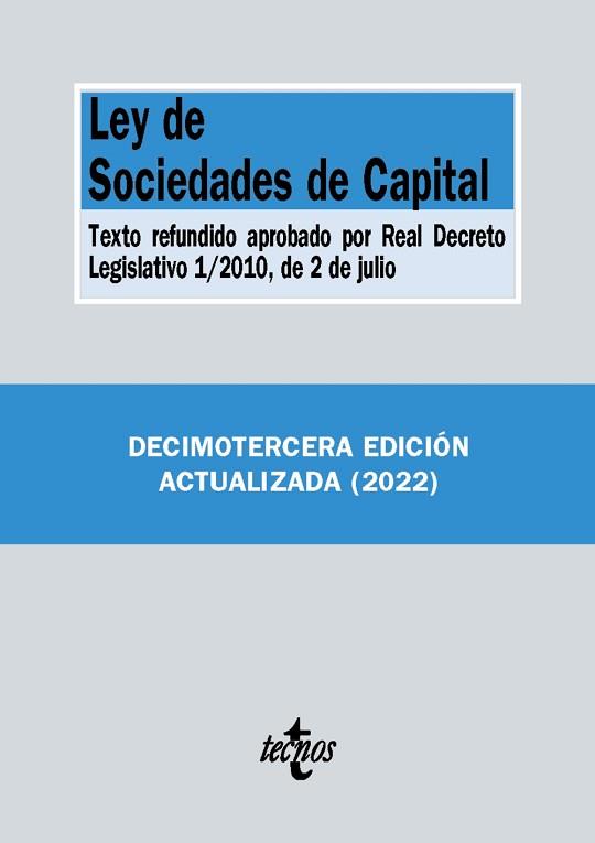 LEY DE SOCIEDADES DE CAPITAL(13ª EDICIÓN 2022) | 9788430985852 |   | Libreria Geli - Librería Online de Girona - Comprar libros en catalán y castellano