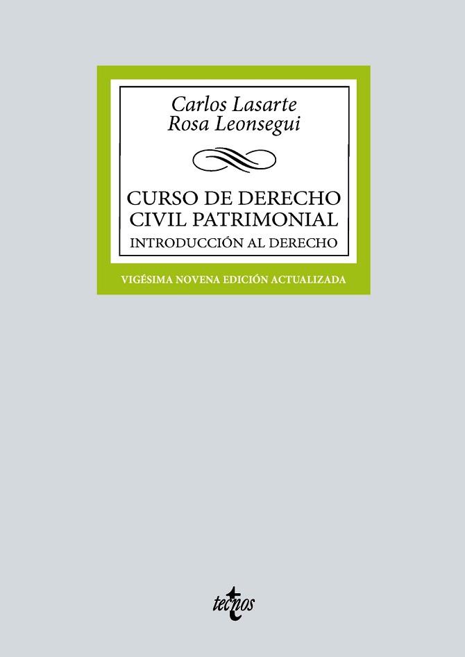 CURSO DE DERECHO CIVIL PATRIMONIAL(29ª EDICIÓN 2024) | 9788430990443 | LASARTE, CARLOS | Libreria Geli - Librería Online de Girona - Comprar libros en catalán y castellano