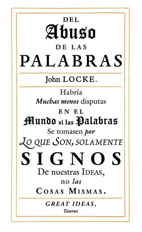 DEL ABUSO DE LAS PALABRAS | 9788430616558 | LOCKE,JOHN | Llibreria Geli - Llibreria Online de Girona - Comprar llibres en català i castellà