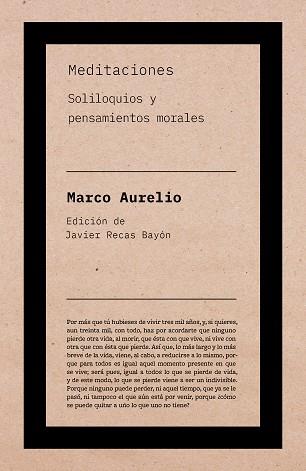 MEDITACIONES.SOLILOQUIOS Y PENSAMIENTOS MORALES | 9788418546426 | MARCO AURELIO | Libreria Geli - Librería Online de Girona - Comprar libros en catalán y castellano