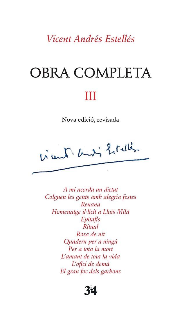 OBRA COMPLETA-3 | 9788416789016 | ANDRÉS ESTELLÉS,VICENT | Libreria Geli - Librería Online de Girona - Comprar libros en catalán y castellano