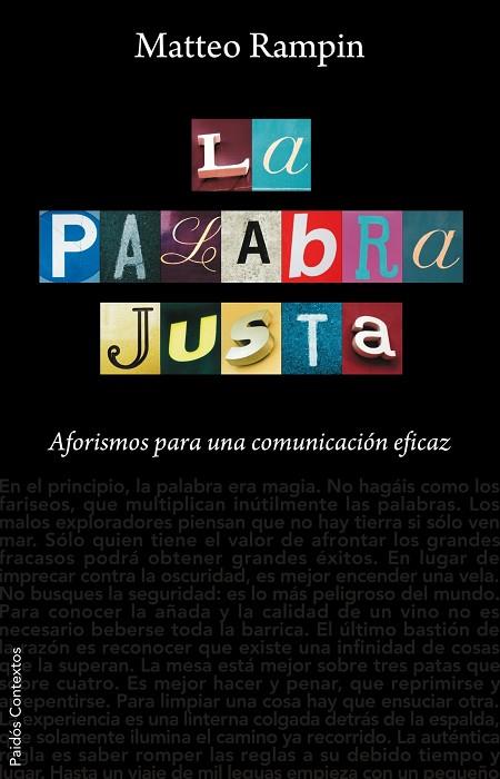 LA PALABRA JUSTA | 9788449323065 | RAMPIN,MATTEO | Llibreria Geli - Llibreria Online de Girona - Comprar llibres en català i castellà