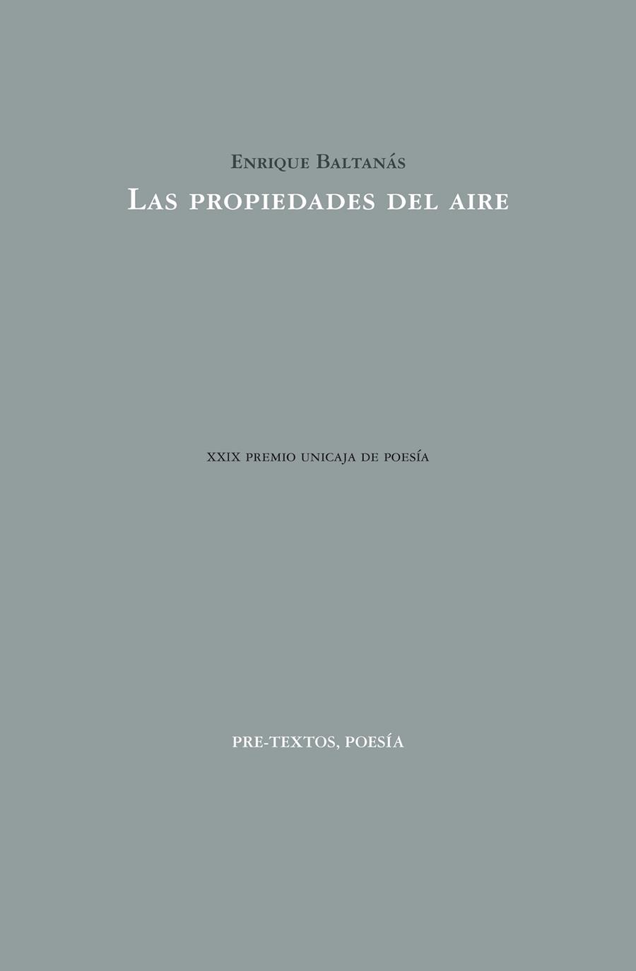 LAS PROPIEDADES DEL AIRE | 9788415894940 | BALTANÀS,ENRIQUE | Llibreria Geli - Llibreria Online de Girona - Comprar llibres en català i castellà