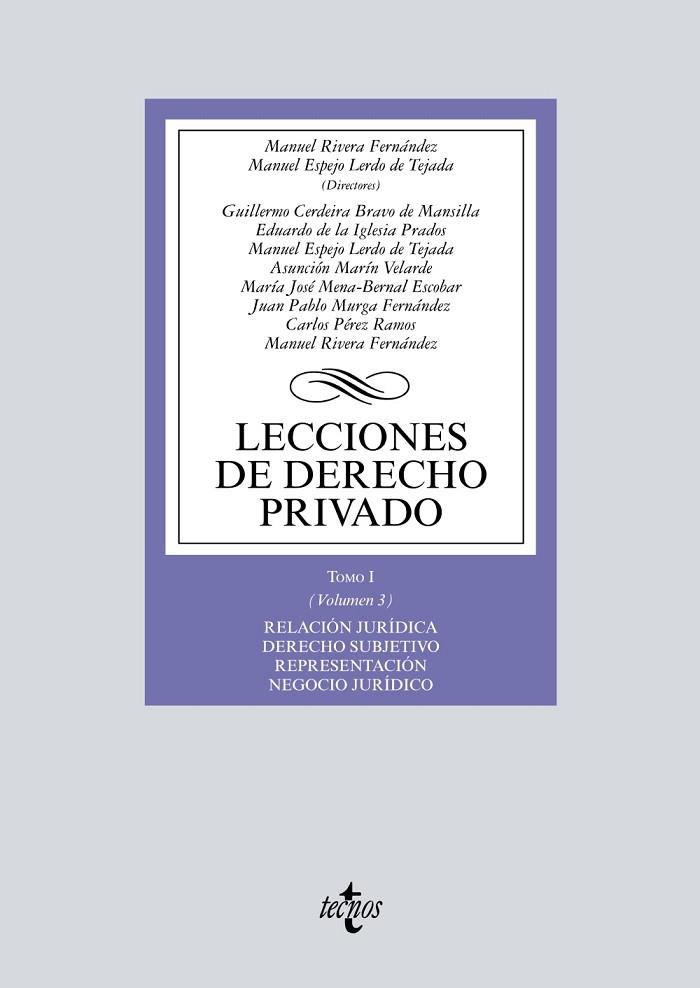 LECCIONES DE DERECHO PRIVADO-1.VOLUMEN-3(EDICION 2017) | 9788430971251 | RIVERA FERNÁNDEZ, MANUEL/ESPEJO LERDO DE TEJADA, MANUEL/CERDEIRA BRAVO DE MANSILLA, GUILLERMO/IGLESI | Llibreria Geli - Llibreria Online de Girona - Comprar llibres en català i castellà