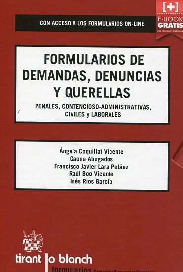 FORMULARIOS DE DEMANDAS,DENUNCIAS Y QUERELLAS(1ªED/2014) | 9788490539293 | COQUILLAT,ANGELA | Llibreria Geli - Llibreria Online de Girona - Comprar llibres en català i castellà