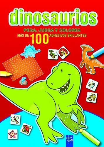 PEGA,JUEGA Y COLOREA.ROJO.DINOSAURIOS | 9788408090007 | YOYO | Llibreria Geli - Llibreria Online de Girona - Comprar llibres en català i castellà