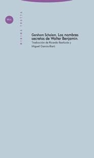 LOS NOMBRES SECRETOS DE WALTER BENJAMIN | 9788481646719 | SCHOLEM, GERSHOM | Llibreria Geli - Llibreria Online de Girona - Comprar llibres en català i castellà