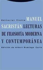 LECTURAS DE FILOSOFIA MODERNA Y CONTEMPORANEA | 9788481649055 | SACRISTAN,MANUEL | Llibreria Geli - Llibreria Online de Girona - Comprar llibres en català i castellà