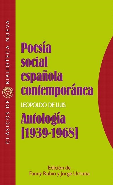 POESIA SOCIAL ESPAÑOLA CONTEMPORANEA.ANTOLOGIA | 9788470308031 | DE LUIS,LEOPOLDO | Llibreria Geli - Llibreria Online de Girona - Comprar llibres en català i castellà