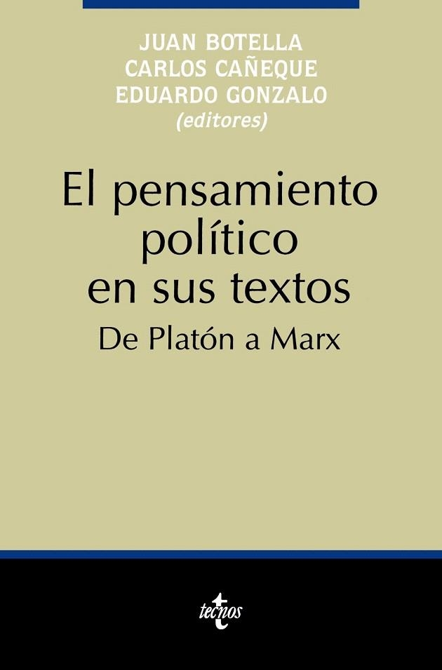 EL PENSAMIENTO POLITICO EN SUS TEXTOS.DE PLATON... | 9788430925223 | BOTELLA,JUAN/CAÑEQUE,CARLOS/GONZALO,E. | Llibreria Geli - Llibreria Online de Girona - Comprar llibres en català i castellà