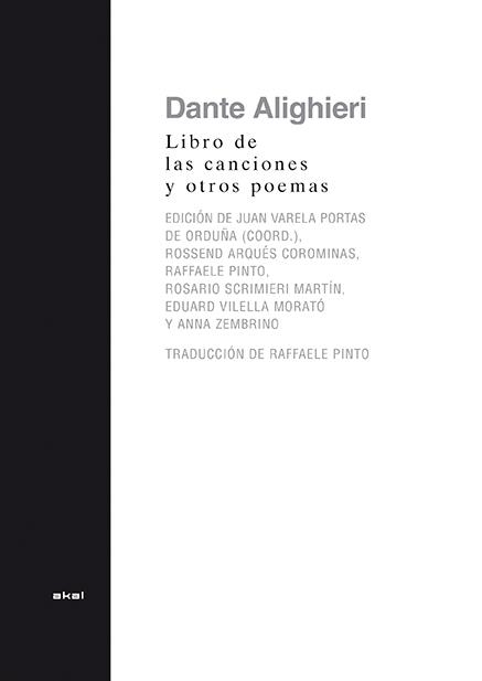 LIBRO DE LAS CANCIONES Y OTROS POEMAS | 9788446039518 | DANTE ALIGHIERI | Libreria Geli - Librería Online de Girona - Comprar libros en catalán y castellano