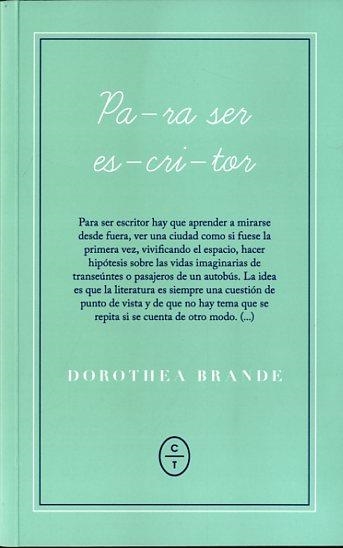 PARA SER ESCRITOR | 9788461699032 | BRANDE,DOROTHEA | Llibreria Geli - Llibreria Online de Girona - Comprar llibres en català i castellà