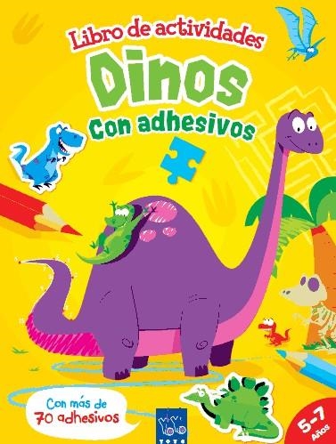 DINOS.LIBRO DE ACTIVIDADES CON ADHESIVOS.MÁS DE 70 ADHESIVOS.5-7 AÑOS | 9788408122807 | YOYO | Llibreria Geli - Llibreria Online de Girona - Comprar llibres en català i castellà