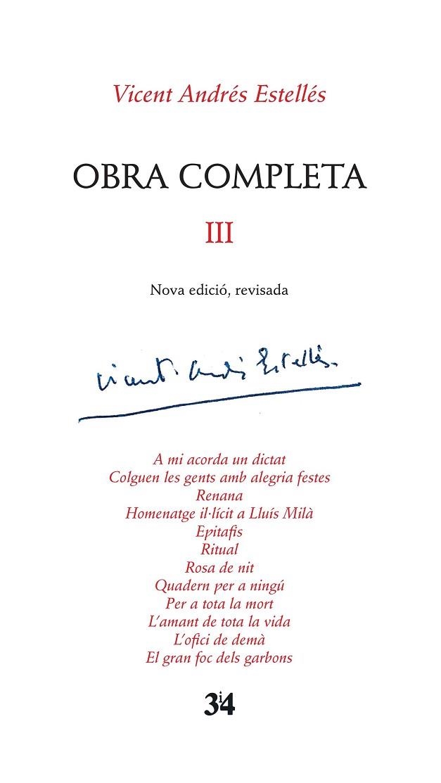 OBRA COMPLETA-3 | 9788416789016 | ANDRÉS ESTELLÉS,VICENT | Llibreria Geli - Llibreria Online de Girona - Comprar llibres en català i castellà