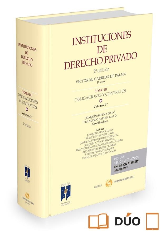 INSTITUCIONES DE DERECHO PRIVADO-3.OBLIGACIONES Y CONTRATOS-1 | 9788491357582 | SAPENA DAVO,JOAQUIN | Llibreria Geli - Llibreria Online de Girona - Comprar llibres en català i castellà