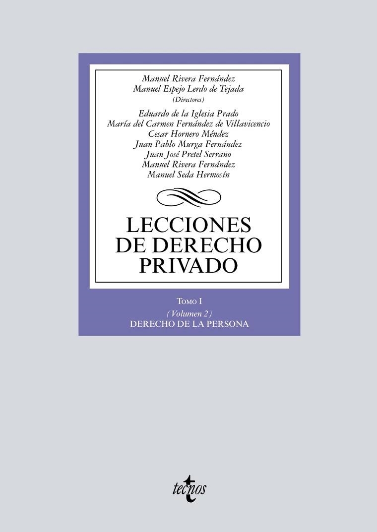 LECCIONES DE DERECHO PRIVADO-1.VOLUMEN-2(EDICION 2016) | 9788430970230 | RIVERA FERNÁNDEZ,MANUEL/ESPEJO LERDO DE TEJADA,MANUEL/IGLESIA PRADOS,EDUARDO DE LA/FERNÁNDEZ DE V | Llibreria Geli - Llibreria Online de Girona - Comprar llibres en català i castellà