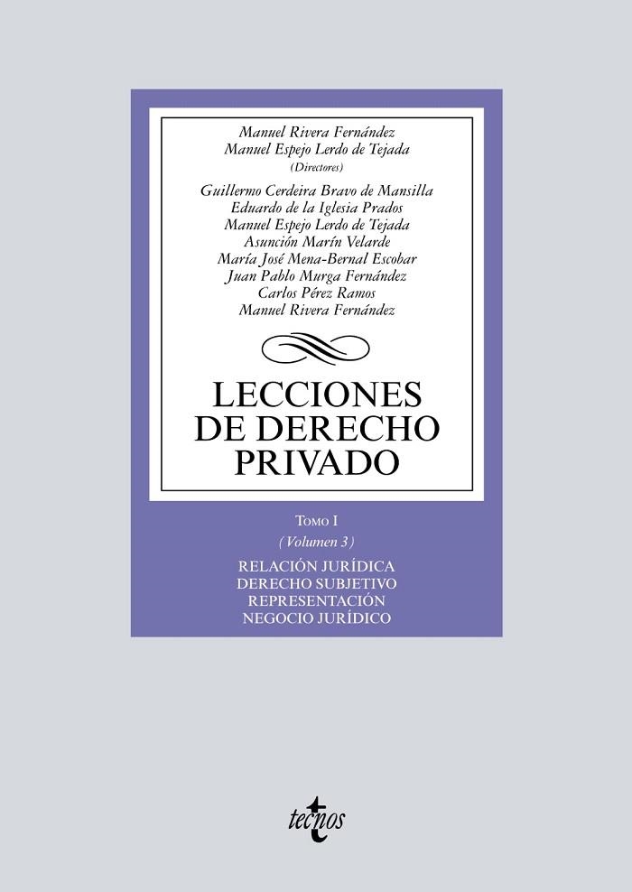 LECCIONES DE DERECHO PRIVADO-1.VOLUMEN-3(EDICION 2017) | 9788430971251 | RIVERA FERNÁNDEZ, MANUEL/ESPEJO LERDO DE TEJADA, MANUEL/CERDEIRA BRAVO DE MANSILLA, GUILLERMO/IGLESI | Llibreria Geli - Llibreria Online de Girona - Comprar llibres en català i castellà