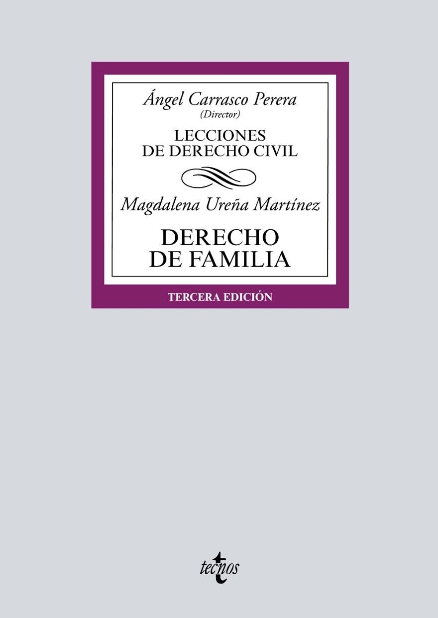 LECCIONES DE DERECHO CIVIL.DERECHO DE FAMILIA(3ª EDICION 2017) | 9788430972210 | UREÑA MARTÍNEZ,MAGDALENA | Llibreria Geli - Llibreria Online de Girona - Comprar llibres en català i castellà