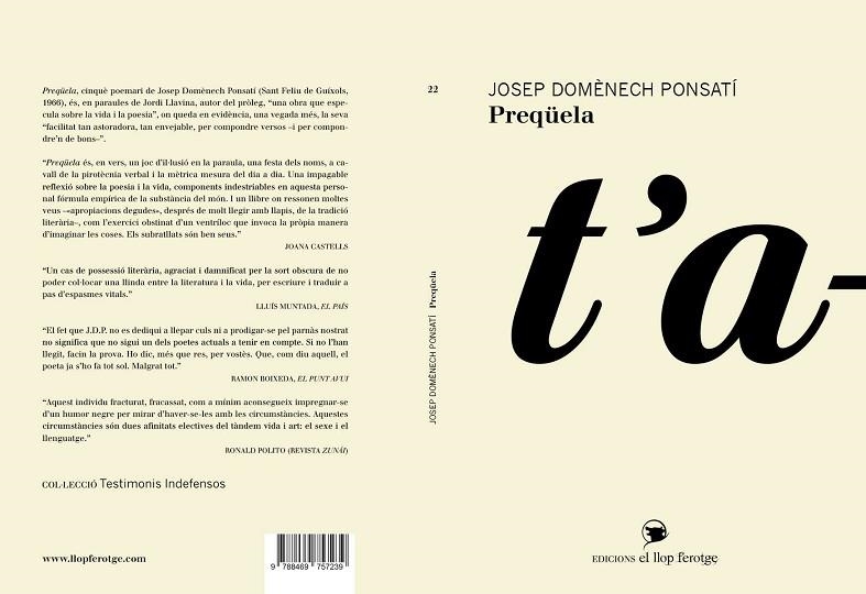 PREQüELA | 9788469757239 | DOMÈNECH PONSATÍ,JOSEP | Libreria Geli - Librería Online de Girona - Comprar libros en catalán y castellano