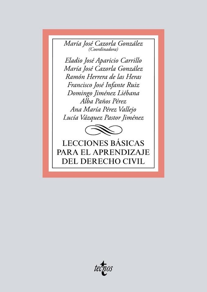 LECCIONES BáSICAS PARA EL APRENDIZAJE DEL DERECHO CIVIL | 9788430972951 | CAZORLA GONZÁLEZ, Mª JOSÉ/APARICIO CARRILLO,ELADIO JOSÉ/HERRERA DE LAS HERAS,RAMÓN/INFANTE RUIZ,F | Llibreria Geli - Llibreria Online de Girona - Comprar llibres en català i castellà