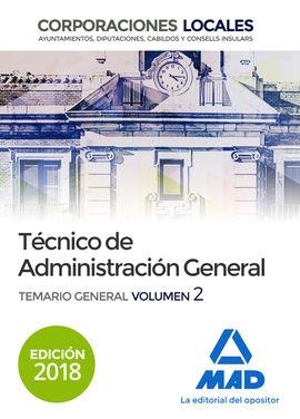 TECNICO DE ADMINISTRACION GENERAL DE CORPORACIONES LOCALES(TEMARIO-2.EDICION 2018) | 9788414218457 | Llibreria Geli - Llibreria Online de Girona - Comprar llibres en català i castellà