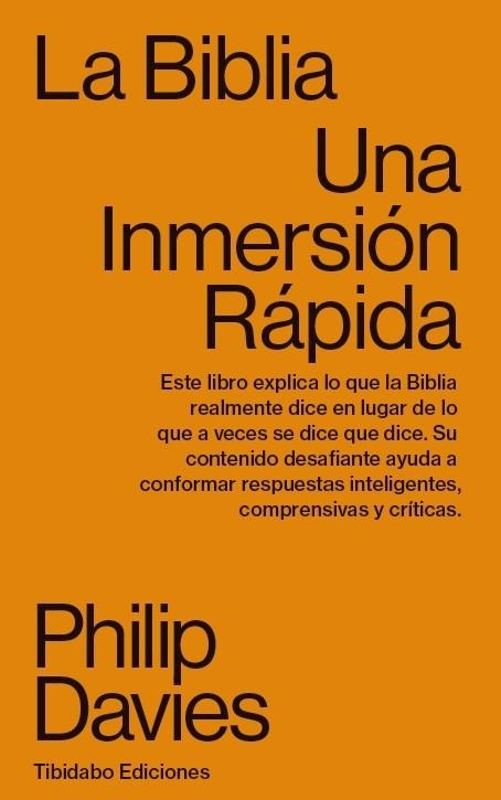 LA BIBLIA.UNA INMERSIÓN RÁPIDA | 9788491178057 | DAVIES,PHILIP | Llibreria Geli - Llibreria Online de Girona - Comprar llibres en català i castellà