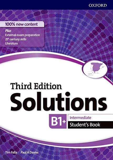 SOLUTIONS INTERMEDIATE(STUDENT'S BOOK.3ER EDITION) | 9780194523653 | FALLA,TIM/DAVIES,PAUL A. | Llibreria Geli - Llibreria Online de Girona - Comprar llibres en català i castellà