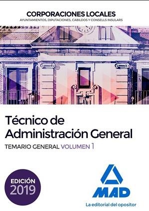 TÉCNICO DE ADMINISTRACIÓN GENERAL DE CORPORACIONES LOCALES(TEMARIO-1.EDICION 2019) | 9788414228029 | DORADO PICÓN,DOMINGO/SOUTO FERNÁNDEZ,RAFAEL | Llibreria Geli - Llibreria Online de Girona - Comprar llibres en català i castellà