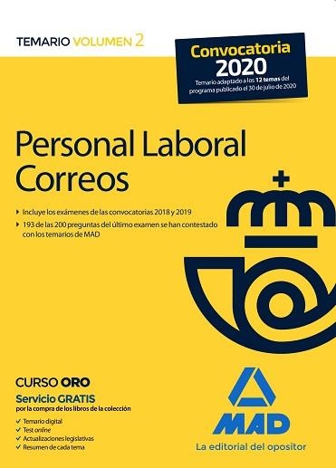 PERSONAL LABORAL DE CORREOS Y TELÉGRAFOS(TEMARIO-2.EDICIÓN 2020) | 9788414239414 | GUILLÉN GIL,LUIS IGNACIO/GUILLÉN DÍAZ,LOURDES ALEJANDRA | Llibreria Geli - Llibreria Online de Girona - Comprar llibres en català i castellà