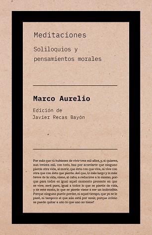 MEDITACIONES.SOLILOQUIOS Y PENSAMIENTOS MORALES | 9788418546426 | MARCO AURELIO | Llibreria Geli - Llibreria Online de Girona - Comprar llibres en català i castellà