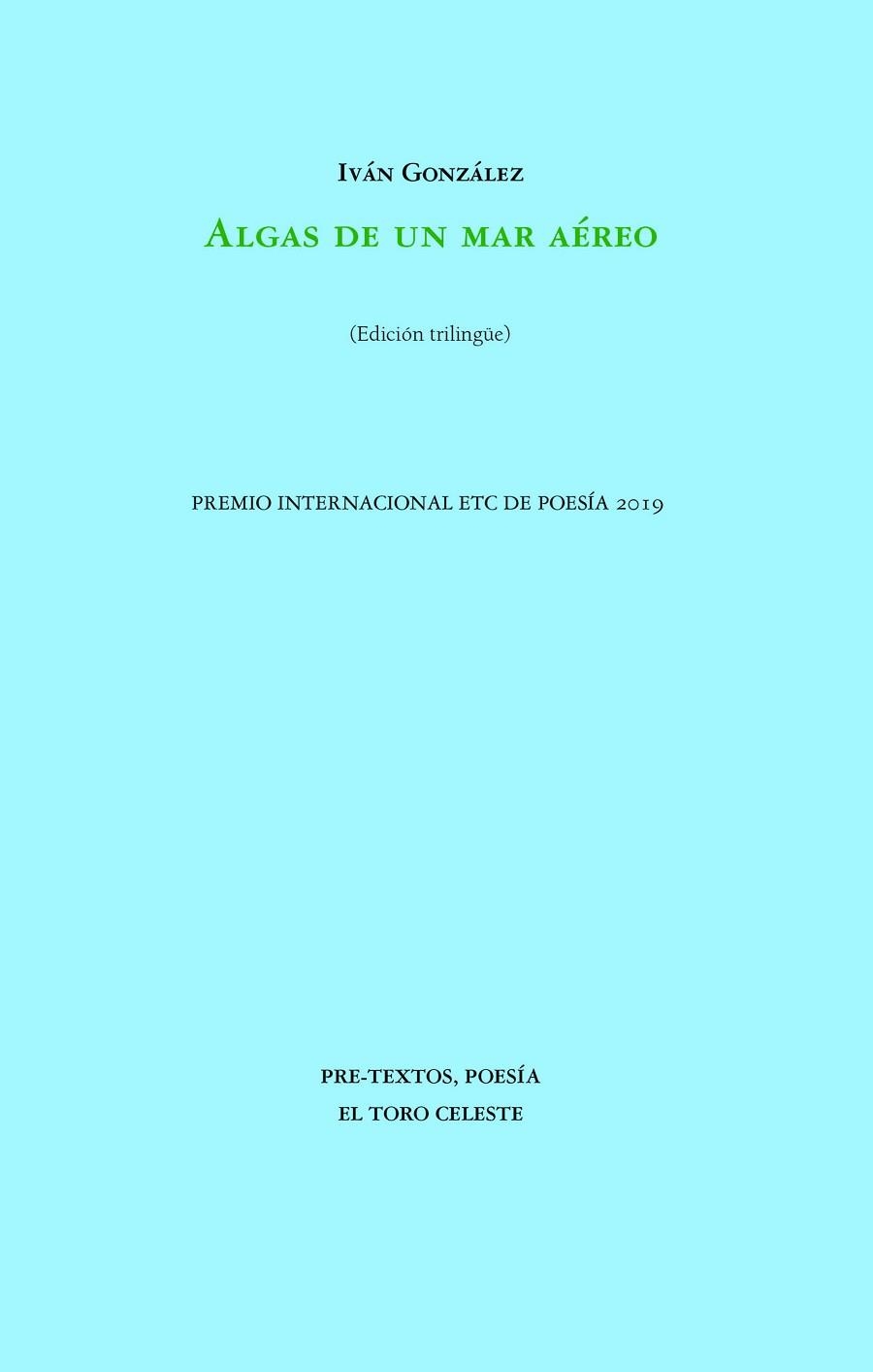 ALGAS DE UN MAR AÉREO | 9788418935602 | GONZÁLEZ,IVÁN | Llibreria Geli - Llibreria Online de Girona - Comprar llibres en català i castellà