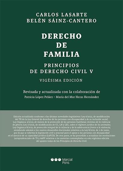 PRINCIPIOS DE DERECHO CIVIL-5.DERECHO DE FAMILIA(20ª EDICIÓN 2022) | 9788413814186 | LASARTE ÁLVAREZ,CARLOS | Llibreria Geli - Llibreria Online de Girona - Comprar llibres en català i castellà