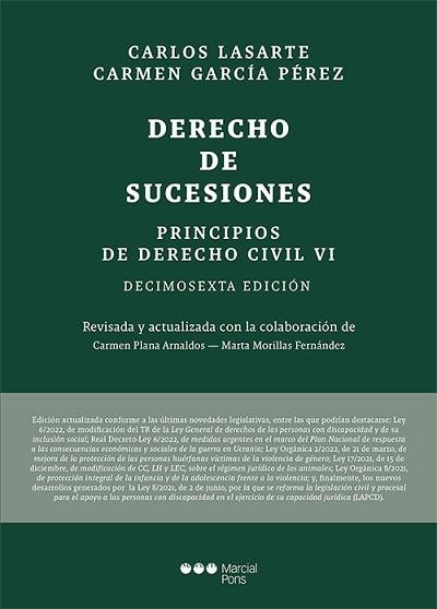 PRINCIPIOS DE DERECHO CIVIL-6.DERECHO DE SUCESIONES(16º EDICIÓN 2022) | 9788413814193 | LASARTE ÁLVAREZ,CARLOS | Llibreria Geli - Llibreria Online de Girona - Comprar llibres en català i castellà