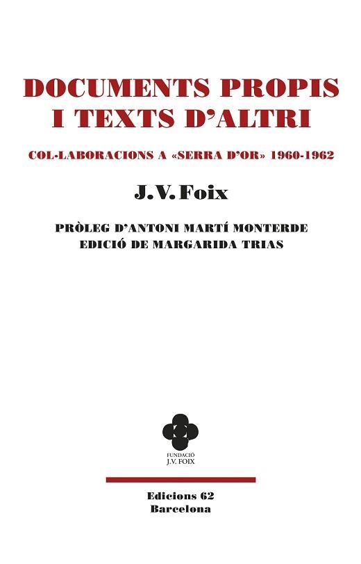 DOCUMENTS PROPIS I TEXTS D'ALTRI | 9788429780802 | FOIX I MAS,J. V. | Llibreria Geli - Llibreria Online de Girona - Comprar llibres en català i castellà