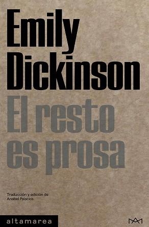 EL RESTO ES PROSA | 9788419583192 | DICKINSON,EMILY | Libreria Geli - Librería Online de Girona - Comprar libros en catalán y castellano