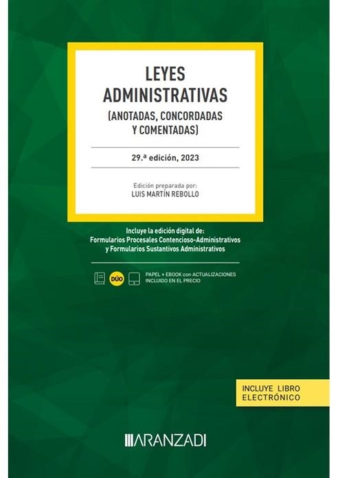 LEYES ADMINISTRATIVAS(29ª EDICIÓN 2023.PAPEL + E-BOOK) | 9788411637213 | MARTÍN REBOLLO,LUIS | Llibreria Geli - Llibreria Online de Girona - Comprar llibres en català i castellà