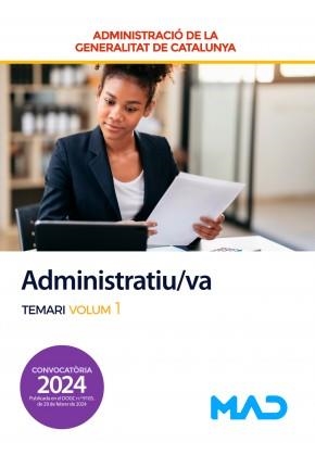 ADMINISTRATIU/VA DE LA GENERALITAT DE CATALUNYA(TEMARI-1.EDICIÓ 2024) | 9788414280805 | ROJO FRANCO, ENCARNA | Libreria Geli - Librería Online de Girona - Comprar libros en catalán y castellano