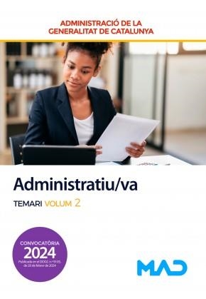 ADMINISTRATIU/VA DE LA GENERALITAT DE CATALUNYA(TEMARI-2.EDICIÓ 2024) | 9788414280812 | ROJO FRANCO, ENCARNA | Libreria Geli - Librería Online de Girona - Comprar libros en catalán y castellano