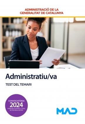 ADMINISTRATIU/VA DE LA GENERALITAT DE CATALUNYA(TEST DEL TEMARI-EDICIÓ 2024) | 9788414281758 | Libreria Geli - Librería Online de Girona - Comprar libros en catalán y castellano