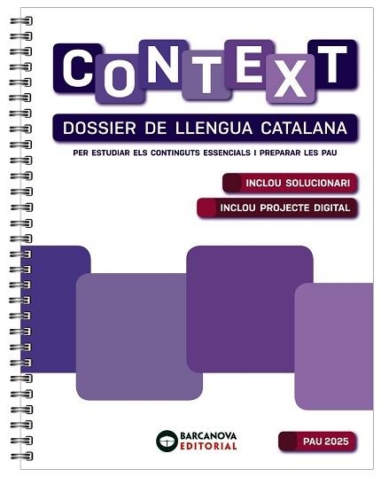 CONTEXT. DOSSIER DE LLENGUA CATALANA. BATXILLERAT 2025 | 9788448962821 | PÉREZ DÍEZ, ANA/SOLER CANALS, MERCÈ/VILA SUBIRANAS, MARTA | Llibreria Geli - Llibreria Online de Girona - Comprar llibres en català i castellà