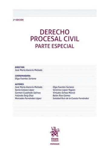 DERECHO PROCESAL CIVIL PARTE ESPECIAL(2ª EDICIÓN 2024) | 9788410715219 | ASENCIO MELLADO,JOSÉ MARÍA/FUENTES SORIANO,OLGA | Libreria Geli - Librería Online de Girona - Comprar libros en catalán y castellano