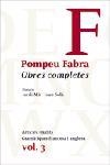 OBRES COMPLETES DE POMPEU FABRA-3.ARTICLES CIENTIFICS.GRAMÀTIQUES ANGLESA I FRANCESA | 9788484379294 | FABRA,POMPEU | Llibreria Geli - Llibreria Online de Girona - Comprar llibres en català i castellà